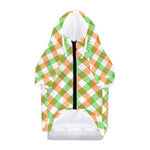 Irish Plaid Saint Patrick's Day Print Dog Zip Up Hoodie
