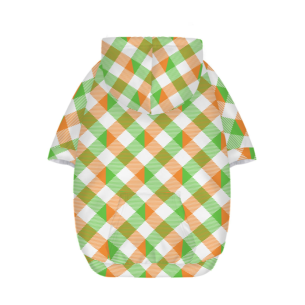 Irish Plaid Saint Patrick's Day Print Dog Zip Up Hoodie