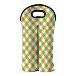 Irish Plaid Saint Patrick's Day Print Double Neoprene Wine Tote
