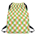 Irish Plaid Saint Patrick's Day Print Drawstring Backpack