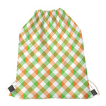 Irish Plaid Saint Patrick's Day Print Drawstring Bag