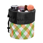 Irish Plaid Saint Patrick's Day Print Drawstring Makeup Bag