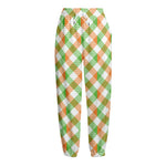 Irish Plaid Saint Patrick's Day Print Fleece Lined Knit Pants