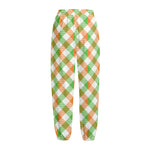 Irish Plaid Saint Patrick's Day Print Fleece Lined Knit Pants
