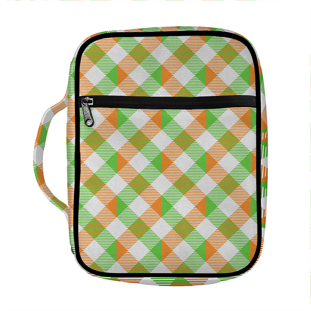 Irish Plaid Saint Patrick's Day Print Front Pocket Bible Bag