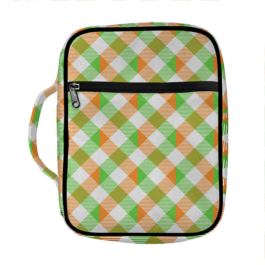 Irish Plaid Saint Patrick's Day Print Front Pocket Bible Bag