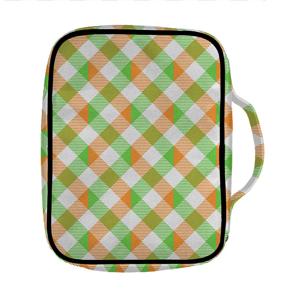 Irish Plaid Saint Patrick's Day Print Front Pocket Bible Bag