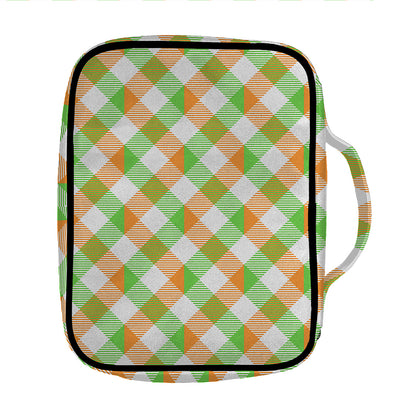 Irish Plaid Saint Patrick's Day Print Front Pocket Bible Bag