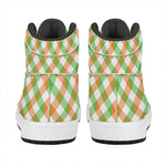 Irish Plaid Saint Patrick's Day Print High Top Leather Sneakers