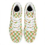 Irish Plaid Saint Patrick's Day Print High Top Leather Sneakers