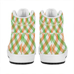 Irish Plaid Saint Patrick's Day Print High Top Leather Sneakers