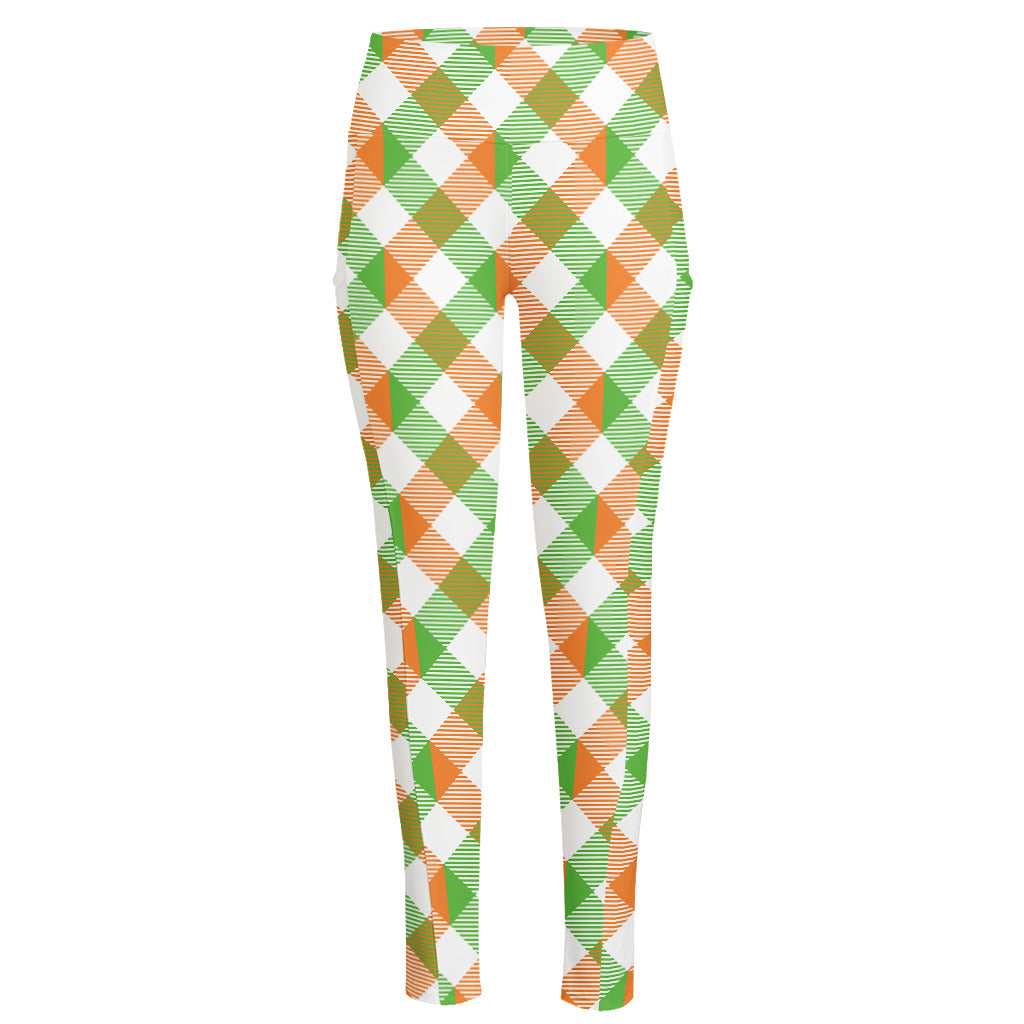 Irish Plaid Saint Patrick's Day Print High-Waisted Pocket Leggings