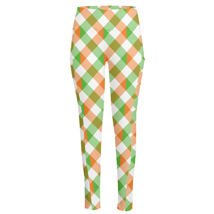 Irish Plaid Saint Patrick's Day Print High-Waisted Pocket Leggings