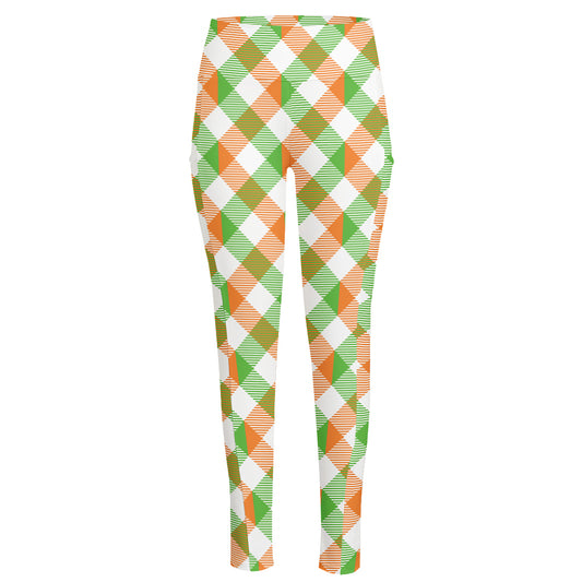 Irish Plaid Saint Patrick's Day Print High-Waisted Pocket Leggings