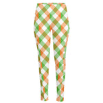 Irish Plaid Saint Patrick's Day Print High-Waisted Pocket Leggings