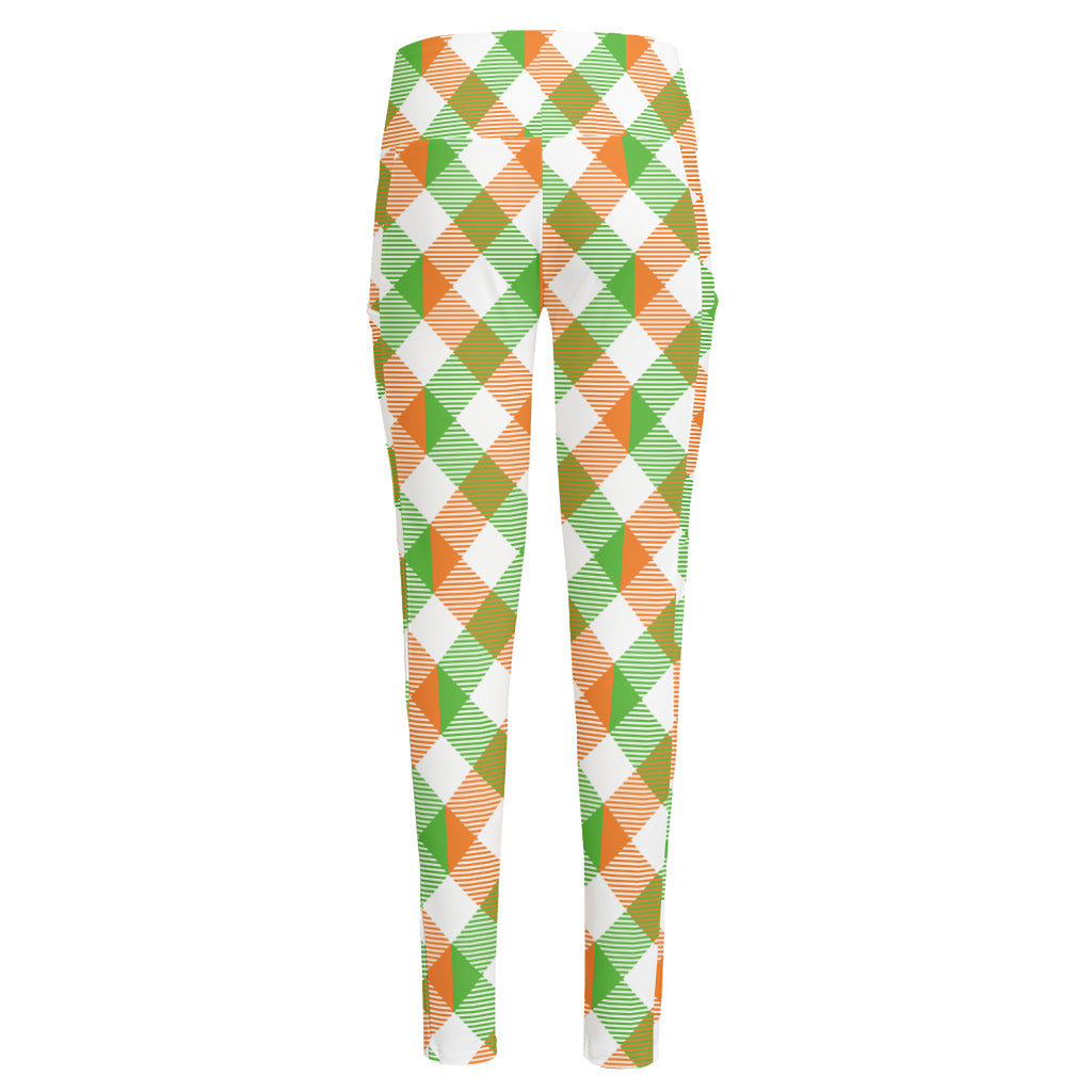 Irish Plaid Saint Patrick's Day Print High-Waisted Pocket Leggings
