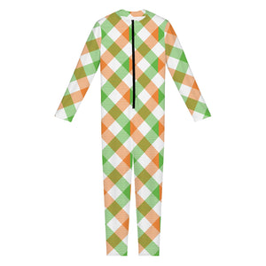 Irish Plaid Saint Patrick's Day Print Jumpsuit