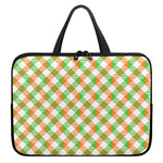 Irish Plaid Saint Patrick's Day Print Laptop Sleeve With Handle