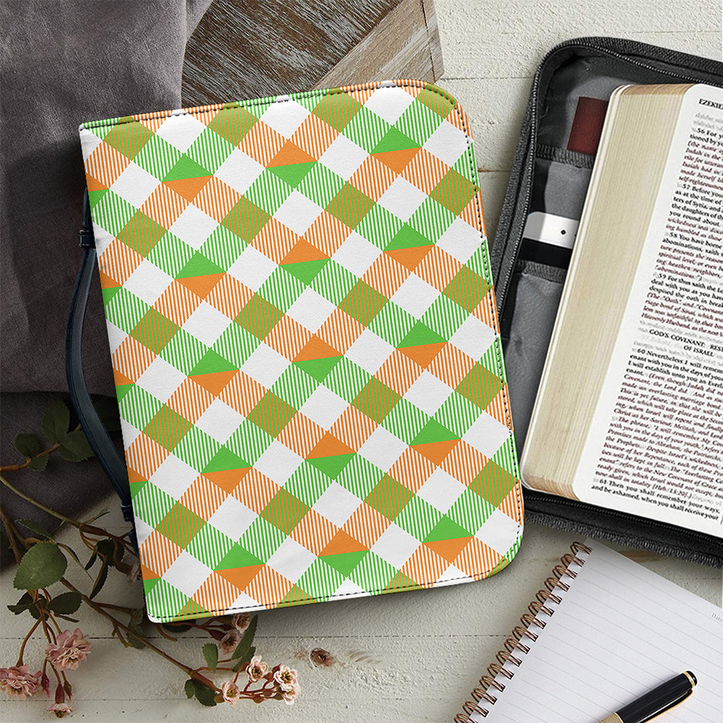 Irish Plaid Saint Patrick's Day Print Leather Bible Cover