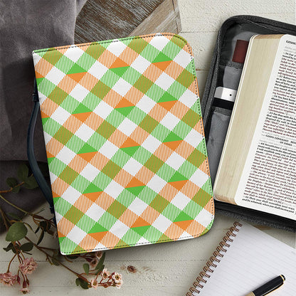 Irish Plaid Saint Patrick's Day Print Leather Bible Cover