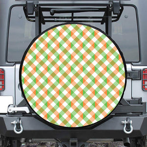 Irish Plaid Saint Patrick's Day Print Leather Spare Tire Cover