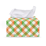 Irish Plaid Saint Patrick's Day Print Leather Tissue Box Cover
