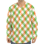 Irish Plaid Saint Patrick's Day Print Long Sleeve Baseball Jersey
