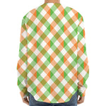 Irish Plaid Saint Patrick's Day Print Long Sleeve Baseball Jersey