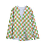Irish Plaid Saint Patrick's Day Print Long Sleeve Short Coat