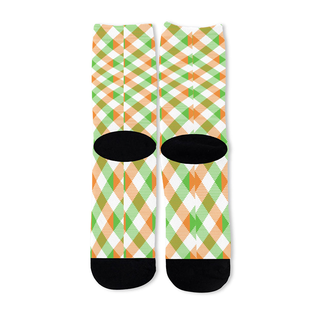 Irish Plaid Saint Patrick's Day Print Long Socks