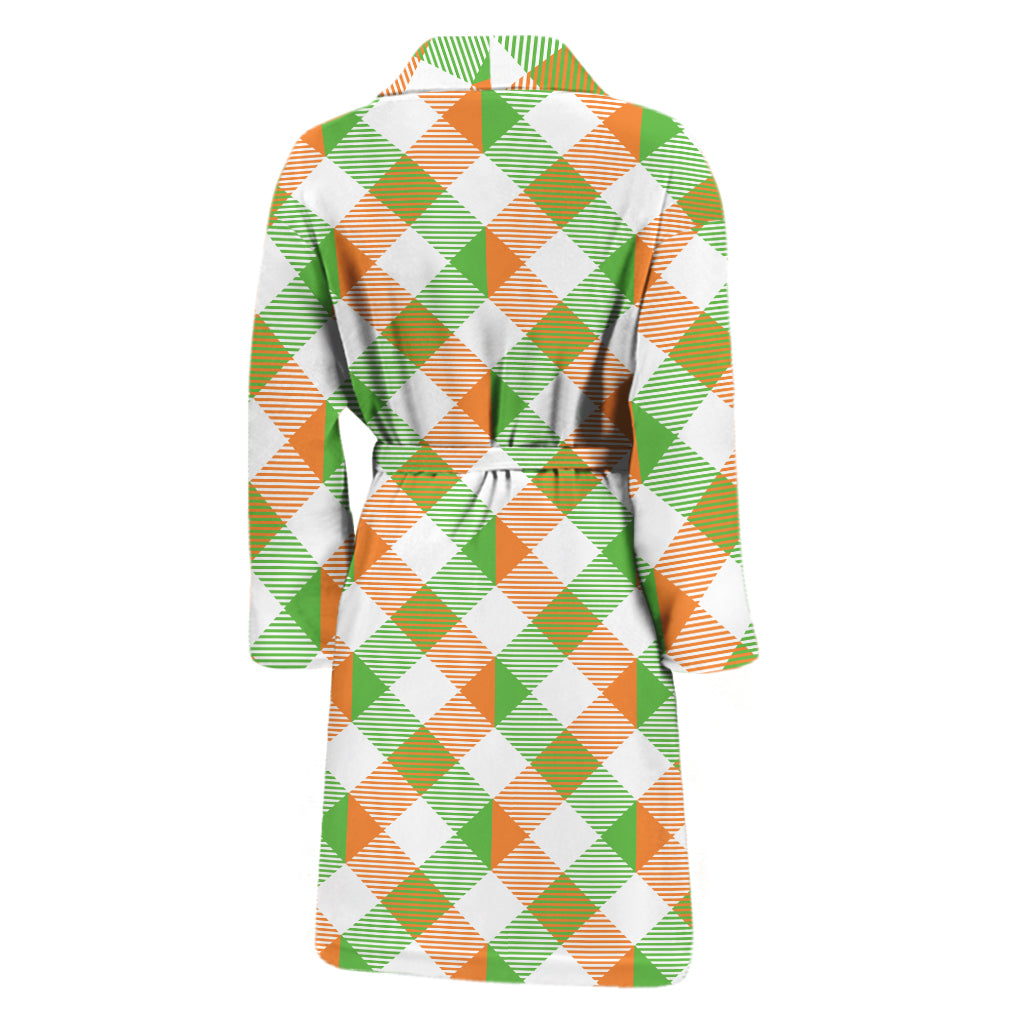 Irish Plaid Saint Patrick's Day Print Men's Bathrobe