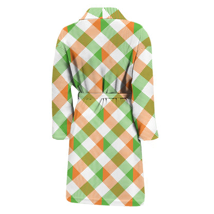 Irish Plaid Saint Patrick's Day Print Men's Bathrobe