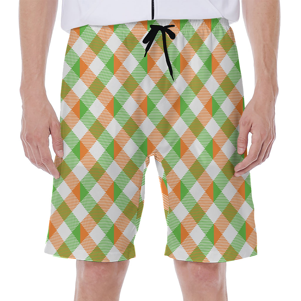 Irish Plaid Saint Patrick's Day Print Men's Beach Shorts