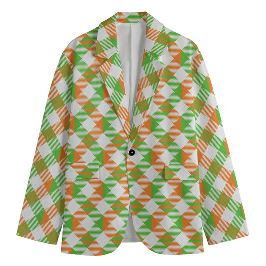 Irish Plaid Saint Patrick's Day Print Men's Blazer