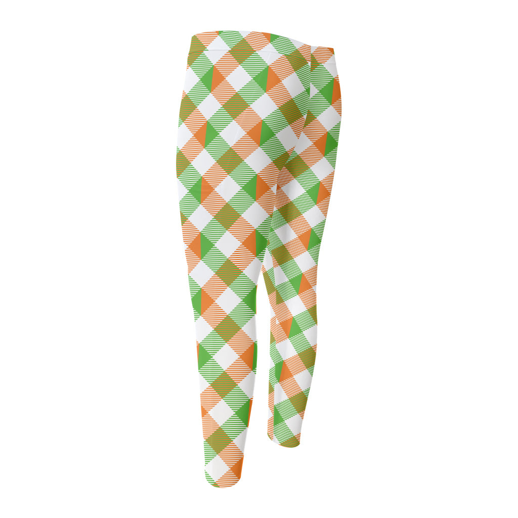 Irish Plaid Saint Patrick's Day Print Men's Compression Pants
