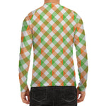 Irish Plaid Saint Patrick's Day Print Men's Long Sleeve Rash Guard