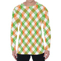 Irish Plaid Saint Patrick's Day Print Men's Long Sleeve T-Shirt
