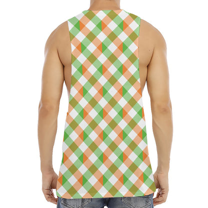 Irish Plaid Saint Patrick's Day Print Men's Muscle Tank Top
