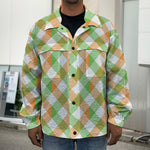 Irish Plaid Saint Patrick's Day Print Men's Shirt Jacket