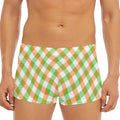 Irish Plaid Saint Patrick's Day Print Men's Short Boxer Briefs