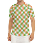 Irish Plaid Saint Patrick's Day Print Men's Short Sleeve Rash Guard