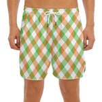 Irish Plaid Saint Patrick's Day Print Men's Split Running Shorts