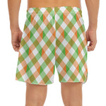 Irish Plaid Saint Patrick's Day Print Men's Split Running Shorts