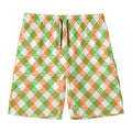 Irish Plaid Saint Patrick's Day Print Men's Swim Trunks