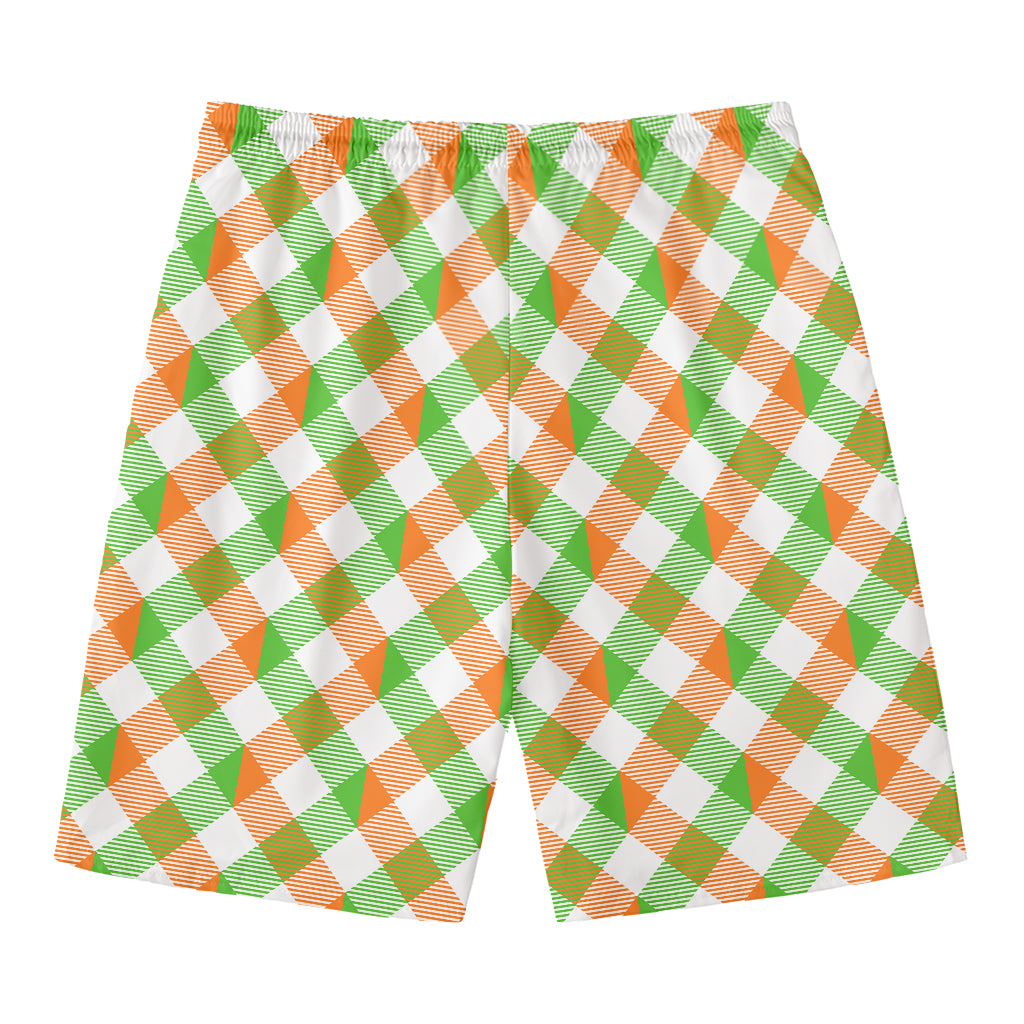 Irish Plaid Saint Patrick's Day Print Men's Swim Trunks
