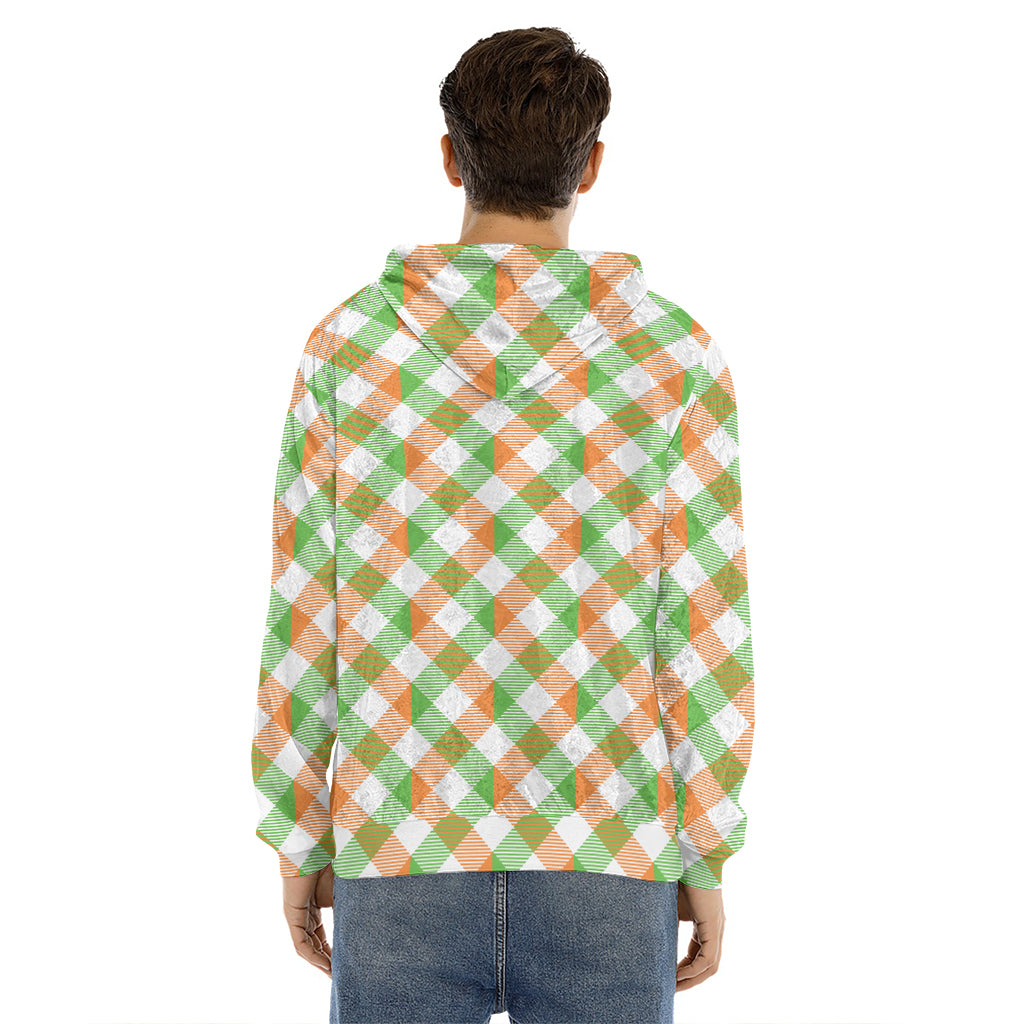 Irish Plaid Saint Patrick's Day Print Men's Velvet Pullover Hoodie
