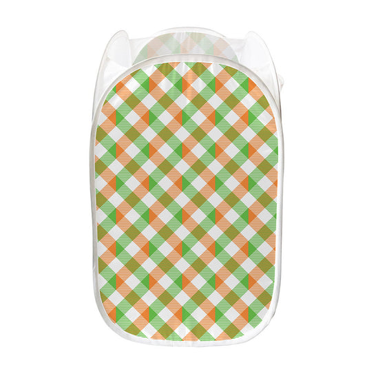 Irish Plaid Saint Patrick's Day Print Mesh Laundry Hamper