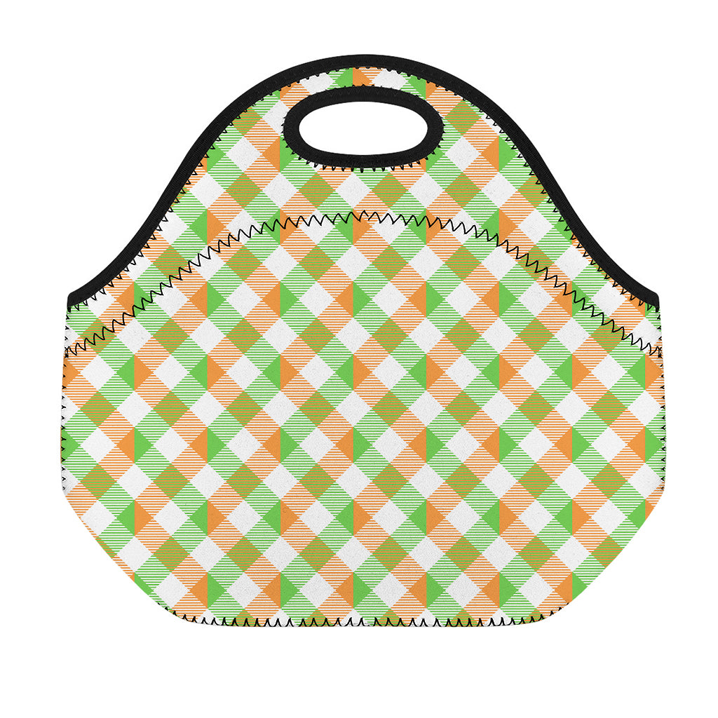 Irish Plaid Saint Patrick's Day Print Neoprene Lunch Bag