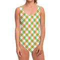 Irish Plaid Saint Patrick's Day Print One Piece Swimsuit