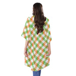 Irish Plaid Saint Patrick's Day Print Open Front Beach Cover Up